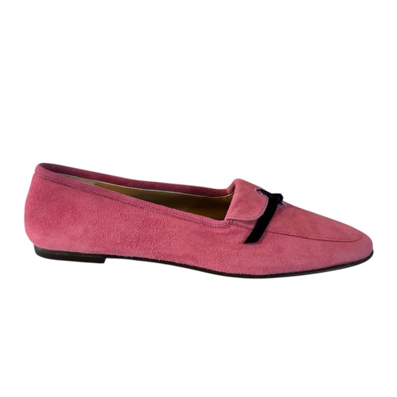 J. Crew Women’s 6.5 Pink Suede Manhattan Loafers Flats Shoes Blue Velvet Italy - Picture 4 of 12